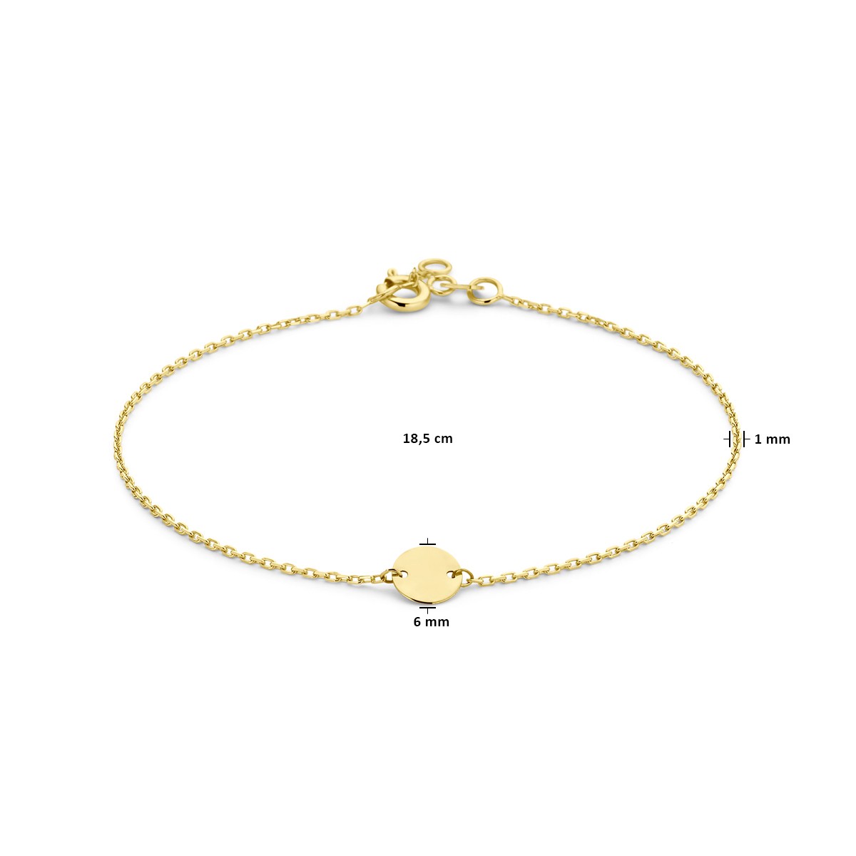 Armband cirkel 18,5 cm 14K geelgoud