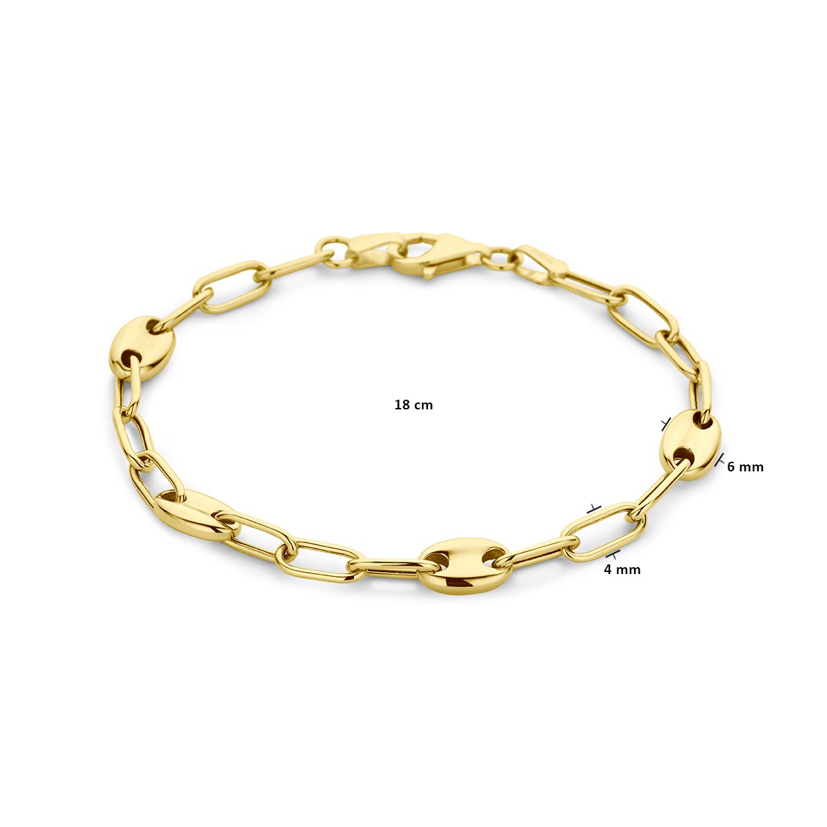 Armband 6,0 mm 18 cm 14K geelgoud