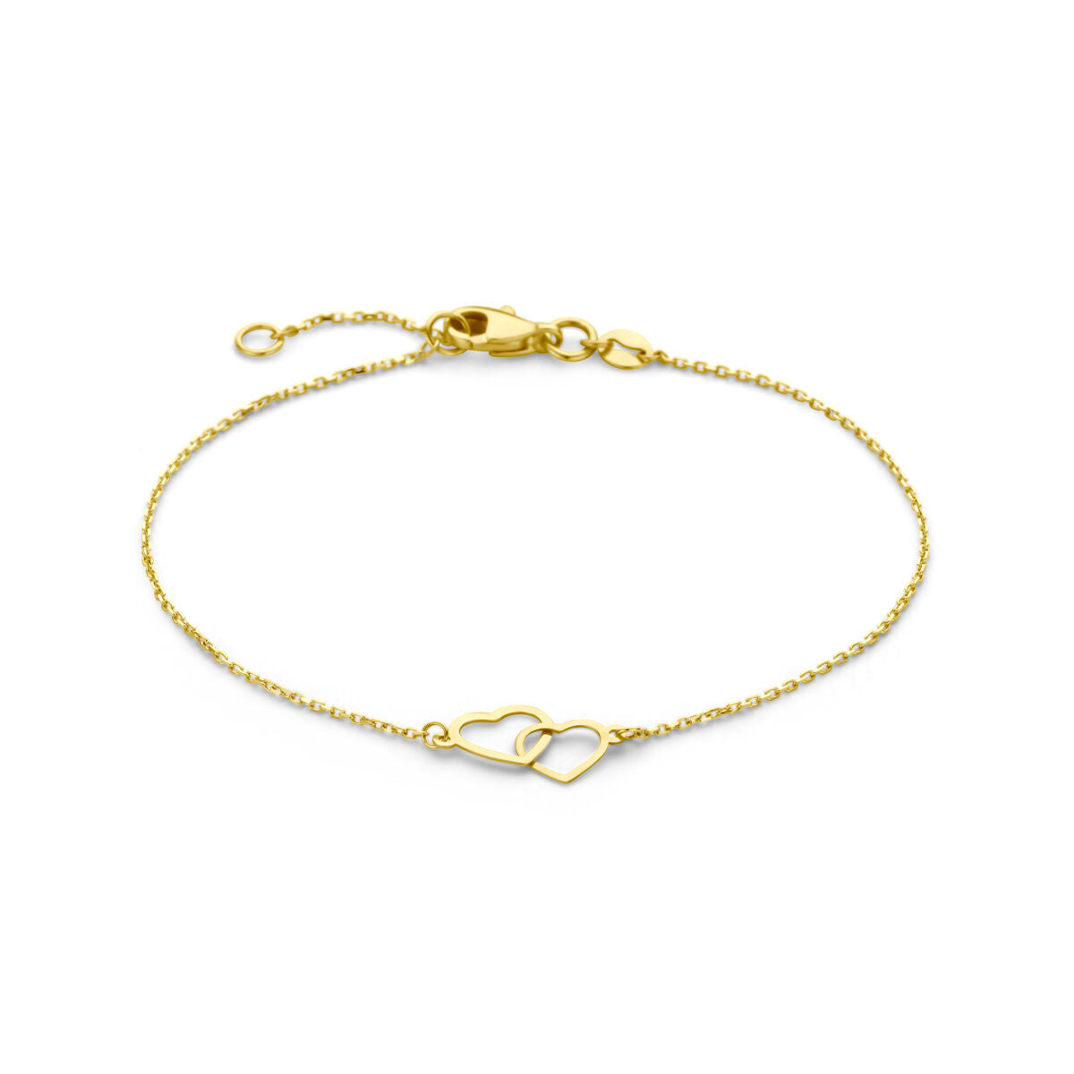 Fantasy Collection Armband hartjes 17 - 19 cm 14K geelgoud