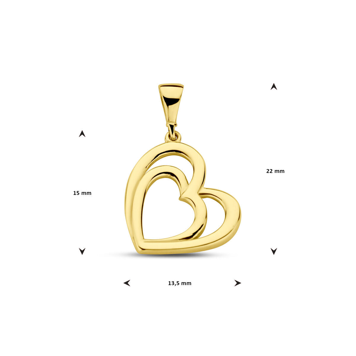 Fantasy Collection Hanger hart 14K geelgoud