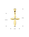 14K geelgoud hanger kruis zirkonia 4029839 - PansiteNederland.nl