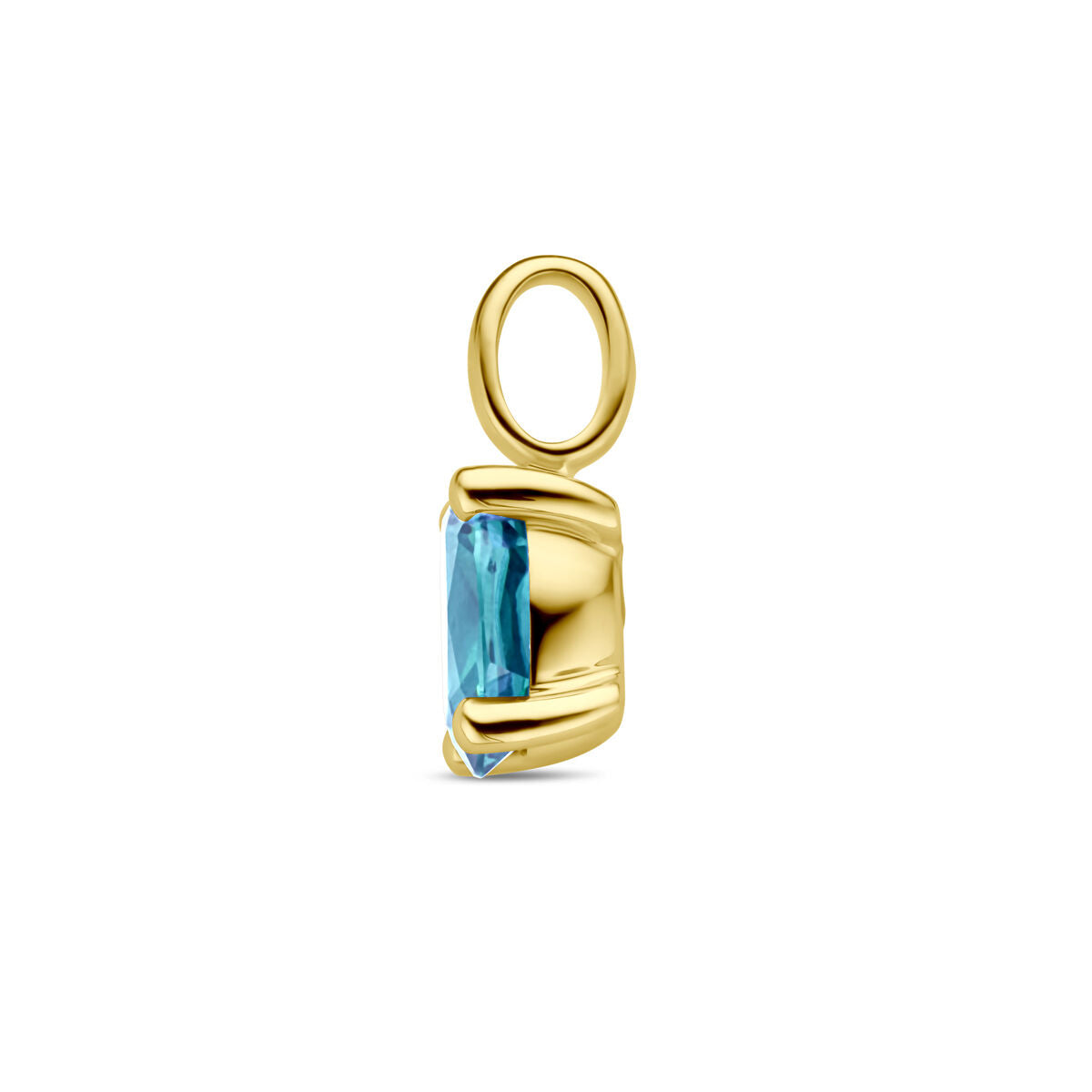 Fantasy Collection Hanger london blue topaas 12 mm 14K geelgoud