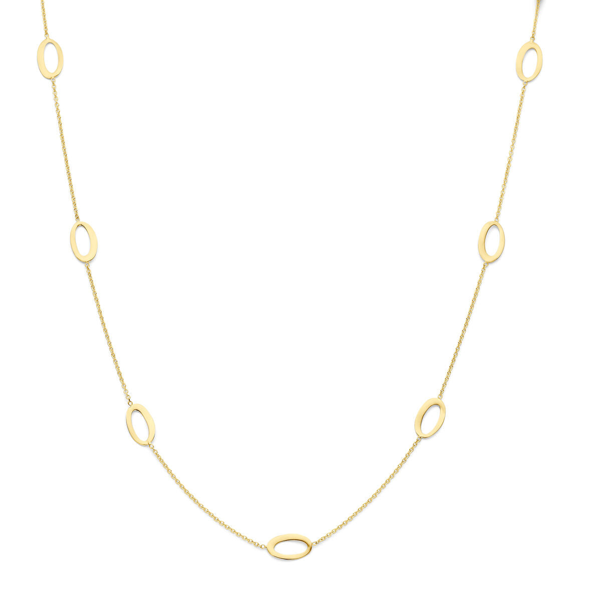 Fantasy Collection Collier ovaaltjes 41 - 43 - 45 cm 14K geelgoud