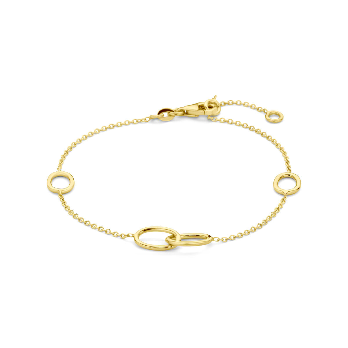 Fantasy Collection Armband ovaaltjes 17 - 19 cm 14K geelgoud