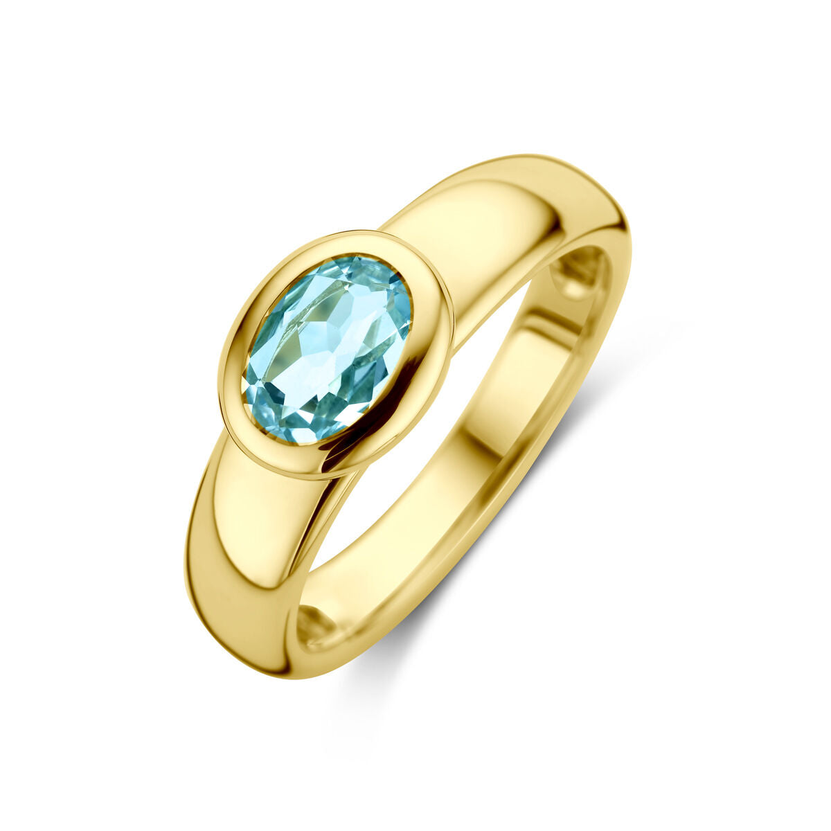 Fantasy Collection Ring sky blue topaas 14K geelgoud
