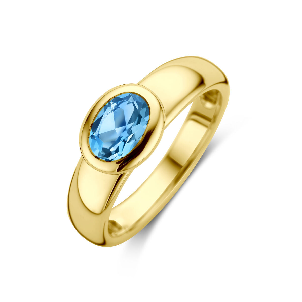 Fantasy Collection Ring london blue topaas 14K geelgoud