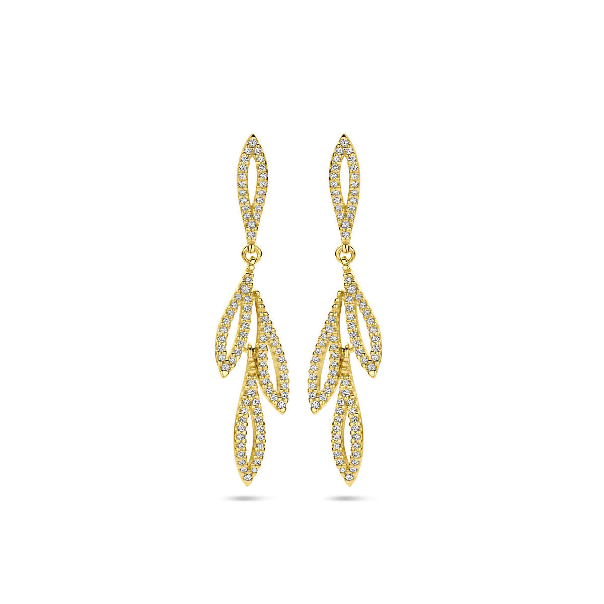 Fantasy Collection Hangende oorbellen diamant 0.540ct (2x 0.27ct) h si 14K geelgoud