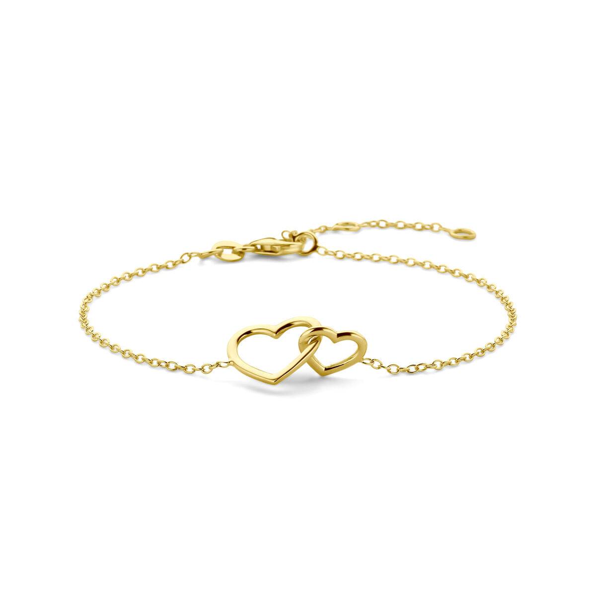 Fantasy Collection Armband hartjes 16 - 17,5 - 19 cm 14K geelgoud