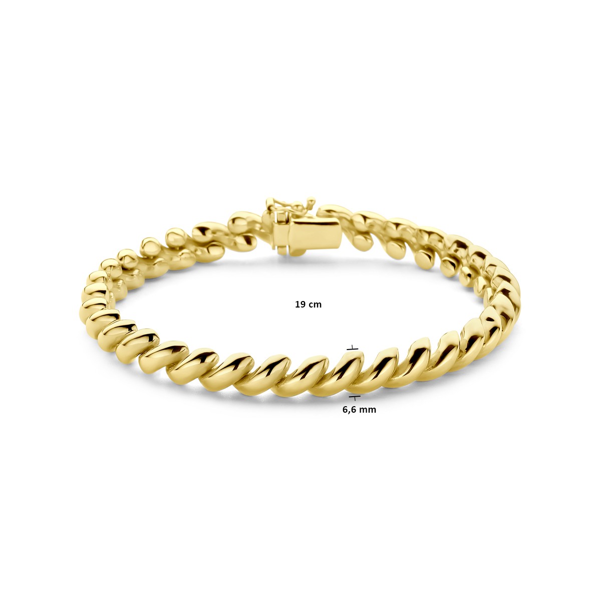 Armband san marco 6,6 mm 19 cm 14K geelgoud