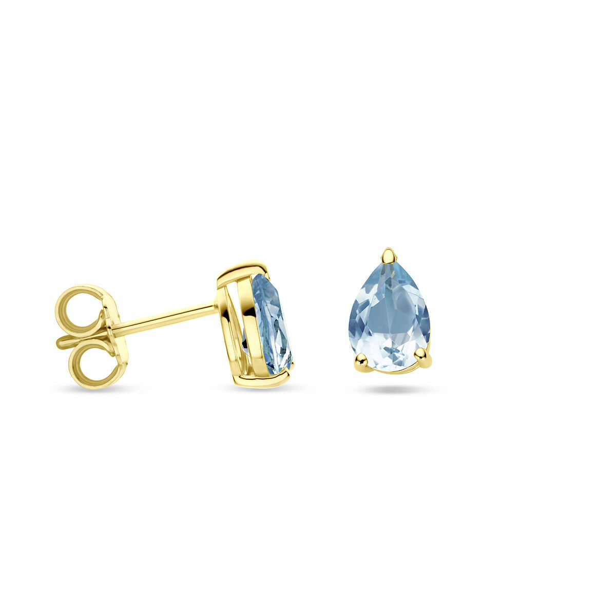 Fantasy Collection Oorbellen blauw topaas 14K geelgoud