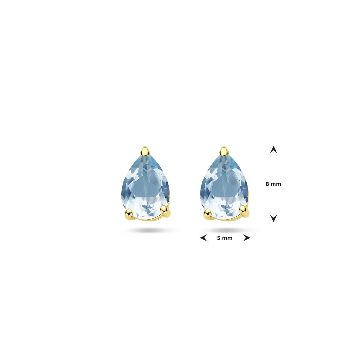 Fantasy Collection Oorbellen blauw topaas 14K geelgoud