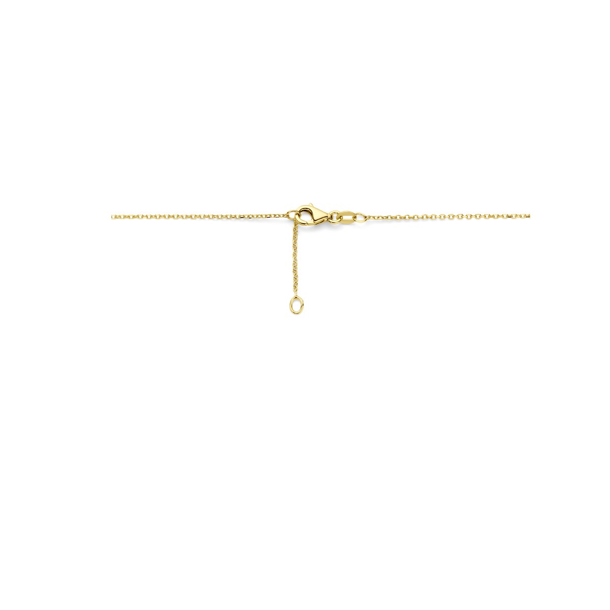Collier blauw topaas 42 – 44 cm 14K geelgoud