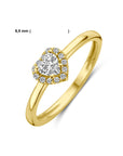 14K Geelgoud Ring Hart Met Zirkonia Halo 4030543 - PansiteNederland.nl