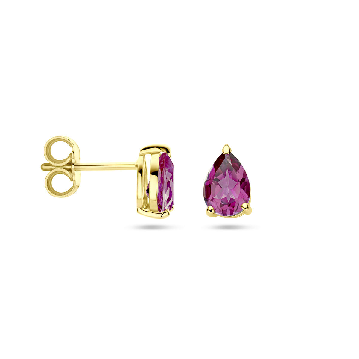 Fantasy Collection Oorbellen roze topaas 14K geelgoud