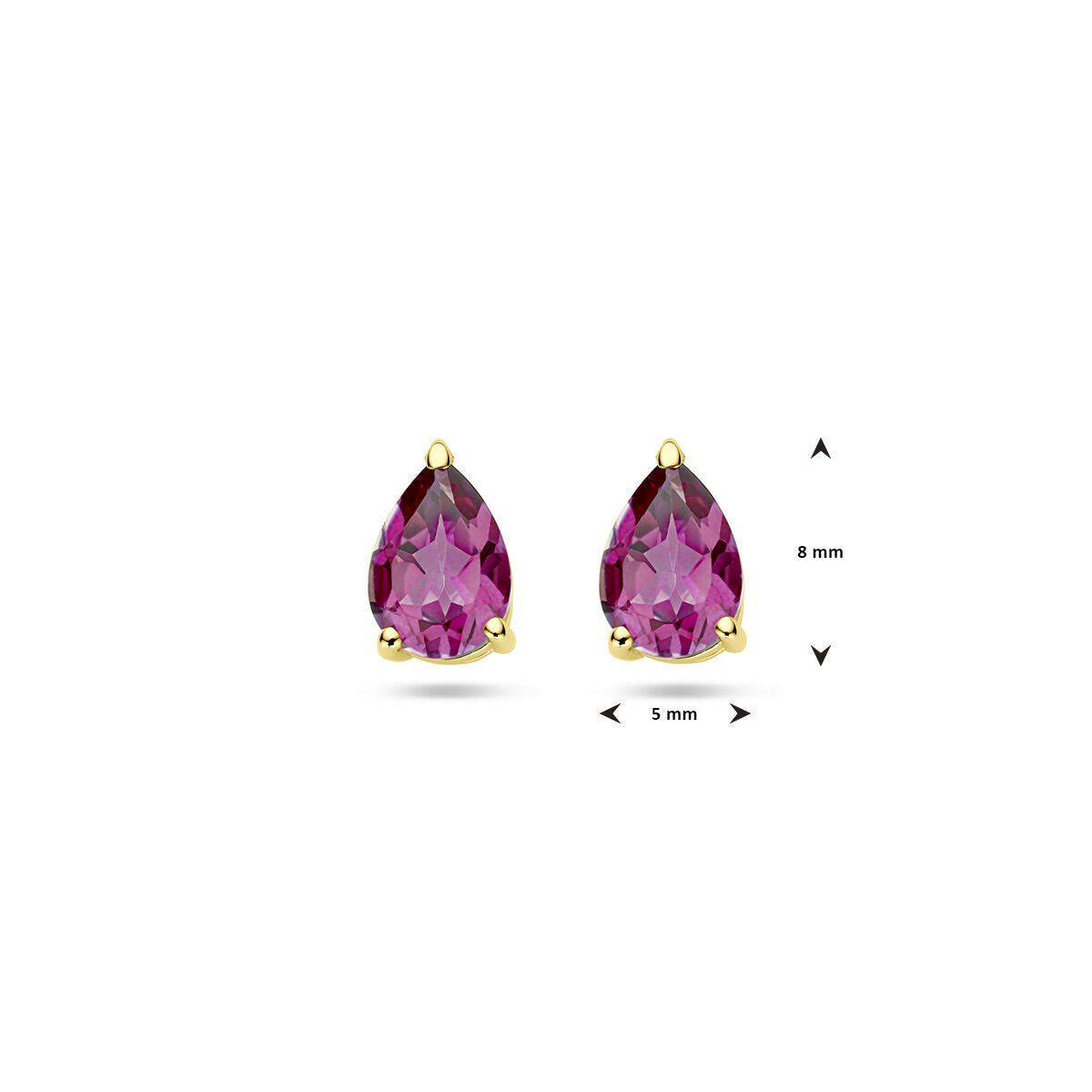 Fantasy Collection Oorbellen roze topaas 14K geelgoud