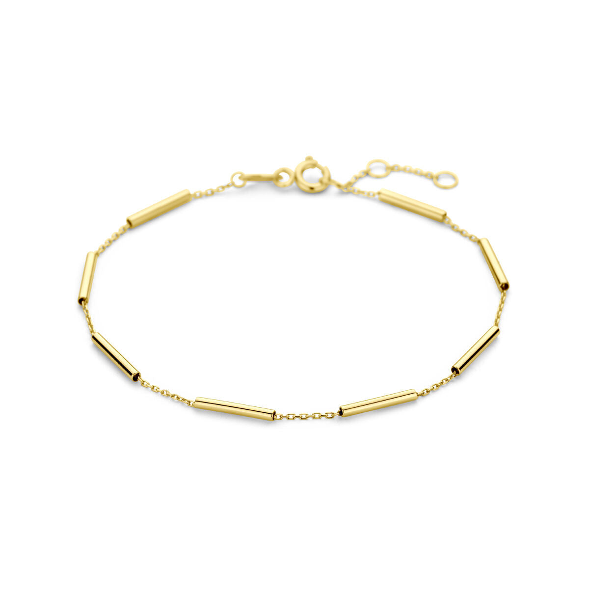 Fantasy Collection Armband buisjes 17 - 18 - 19 cm 14K geelgoud