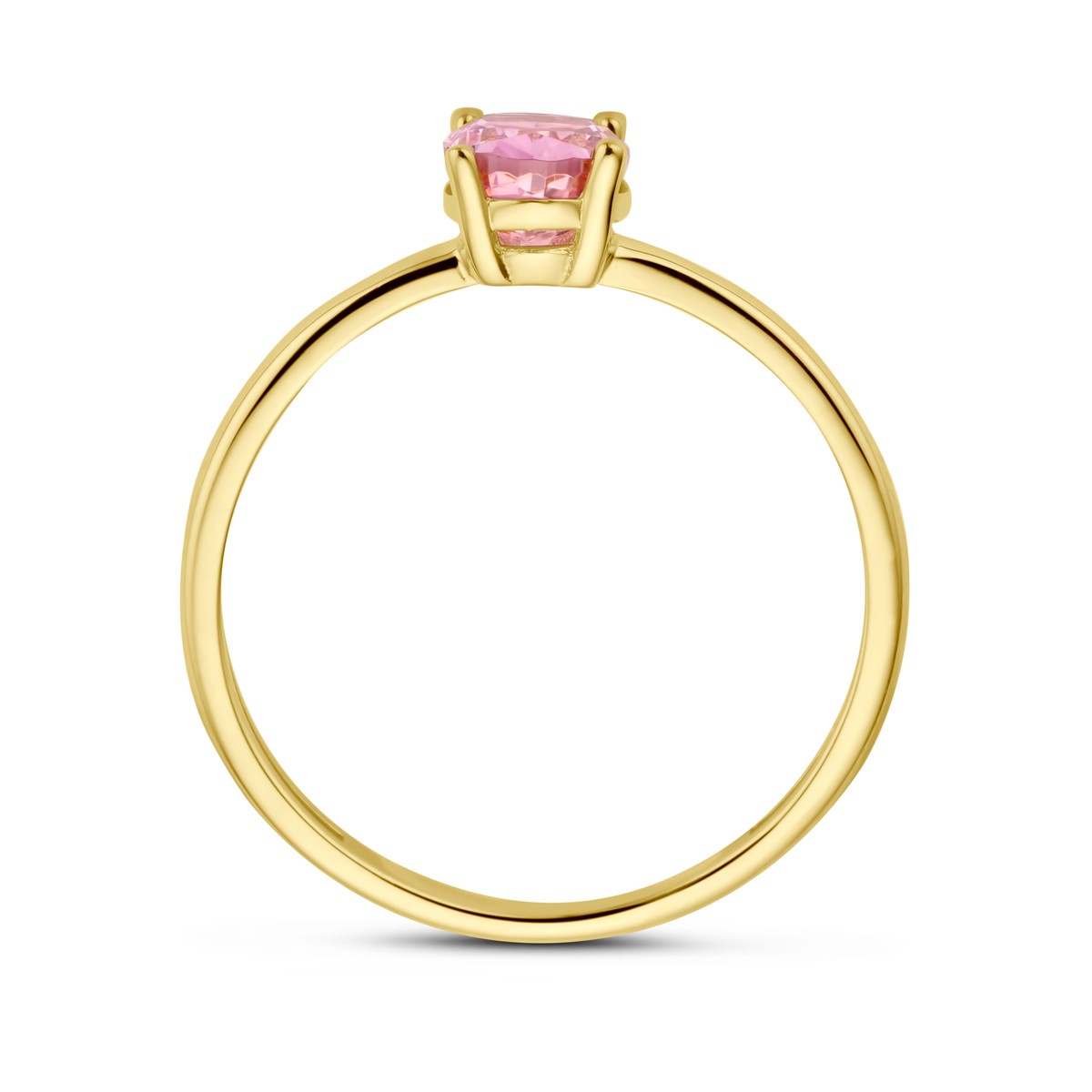 Ring padparadscha zirkonia 14K geelgoud