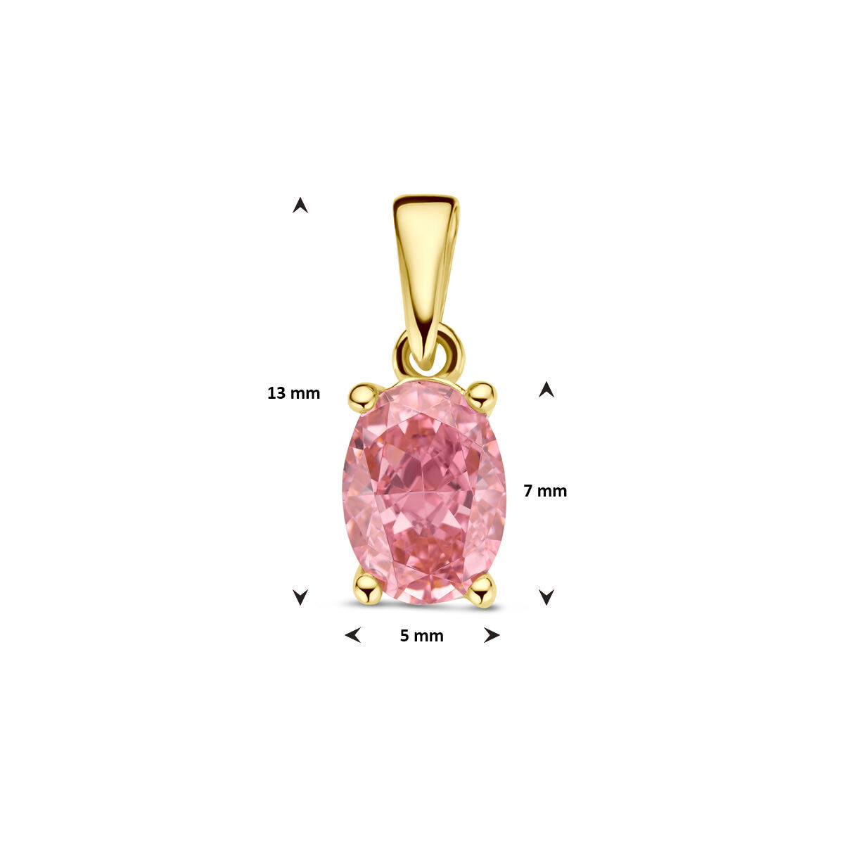 Fantasy Collection Hanger padparadscha zirkonia 13 mm 14K geelgoud