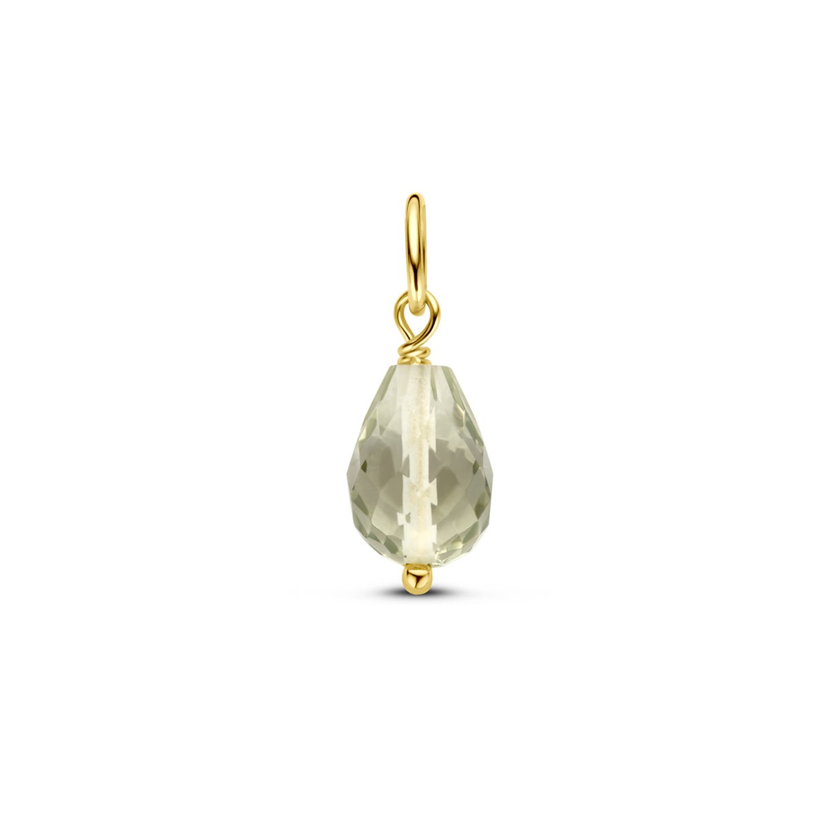 Hanger groen amethist 15 mm 14K geelgoud