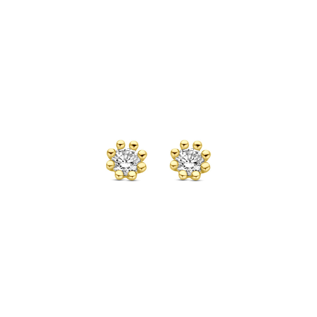 Fantasy Collection Oorbellen zirkonia 3,5 mm 14K geelgoud