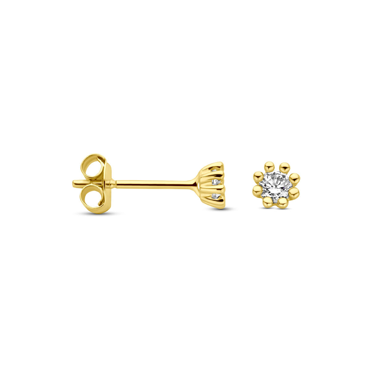 Fantasy Collection Oorbellen zirkonia 3,5 mm 14K geelgoud