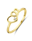 14K Geelgoud Ring Hartjes En Met Zirkonia 4031064 - PansiteNederland.nl