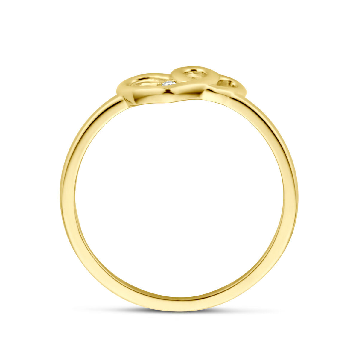 Fantasy Collection Ring hartjes en zirkonia 14K geelgoud