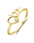14K Geelgoud Ring Hartjes En Met Zirkonia 4031064 - PansiteNederland.nl
