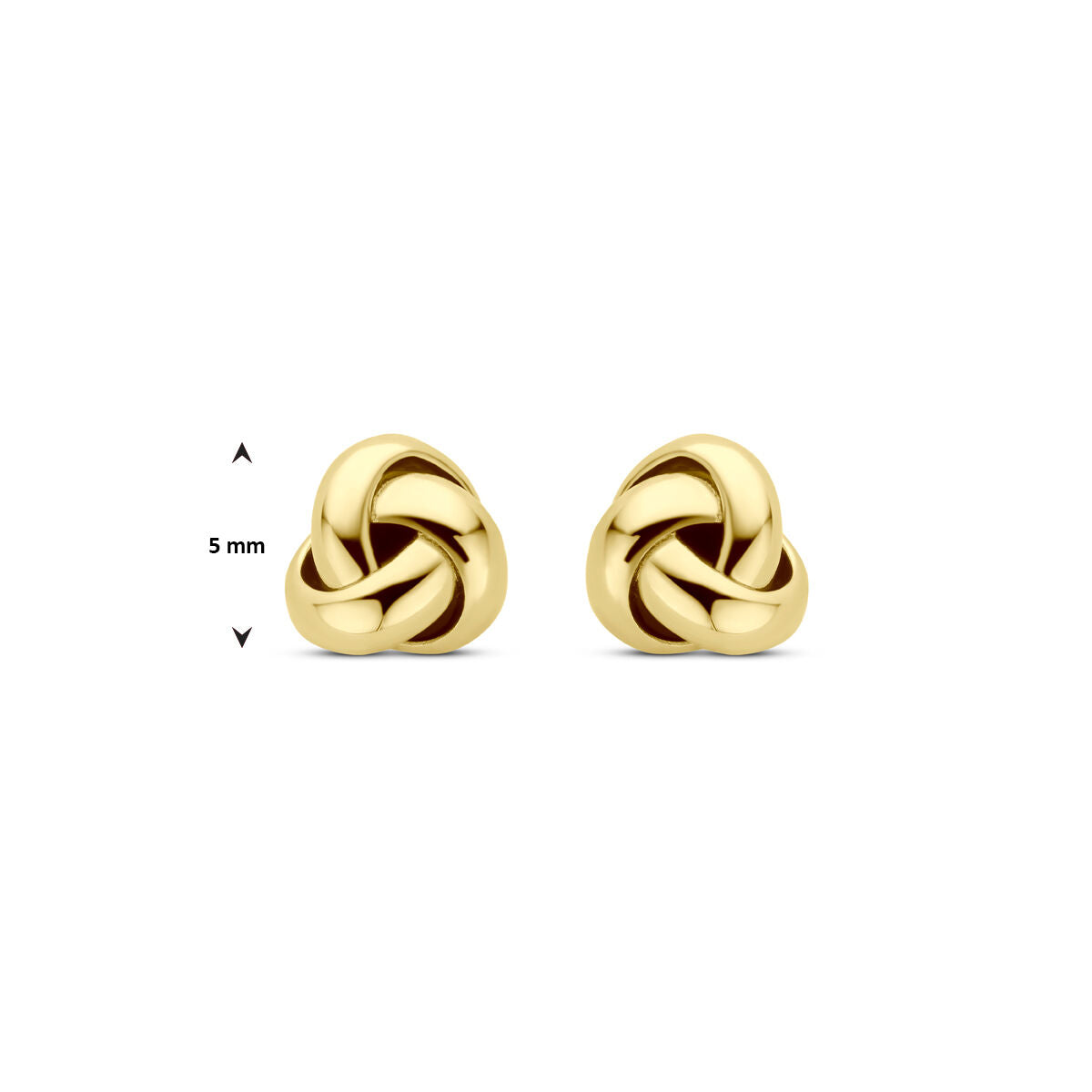 Fantasy Collection Oorbellen knoop 5 mm 14K geelgoud