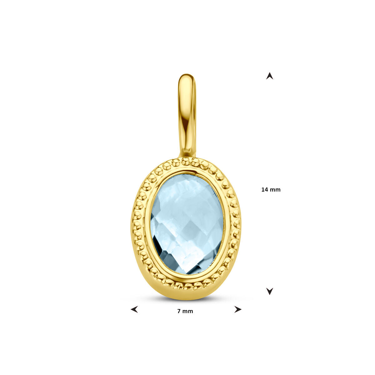 Fantasy Collection Hanger sky blue topaas 14K geelgoud
