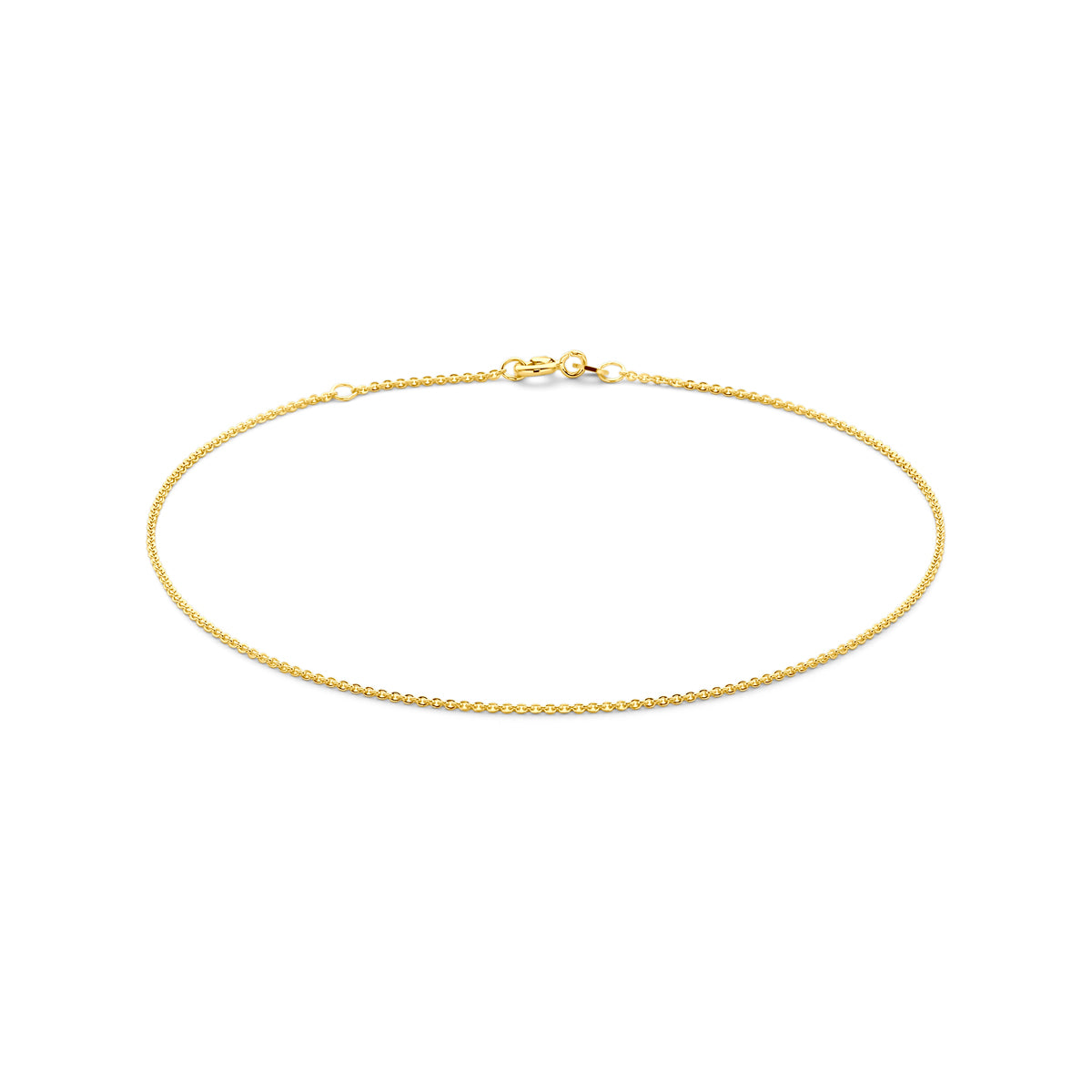 Enkelbandje anker plat 1,2 mm 24 - 26 cm 14K geelgoud