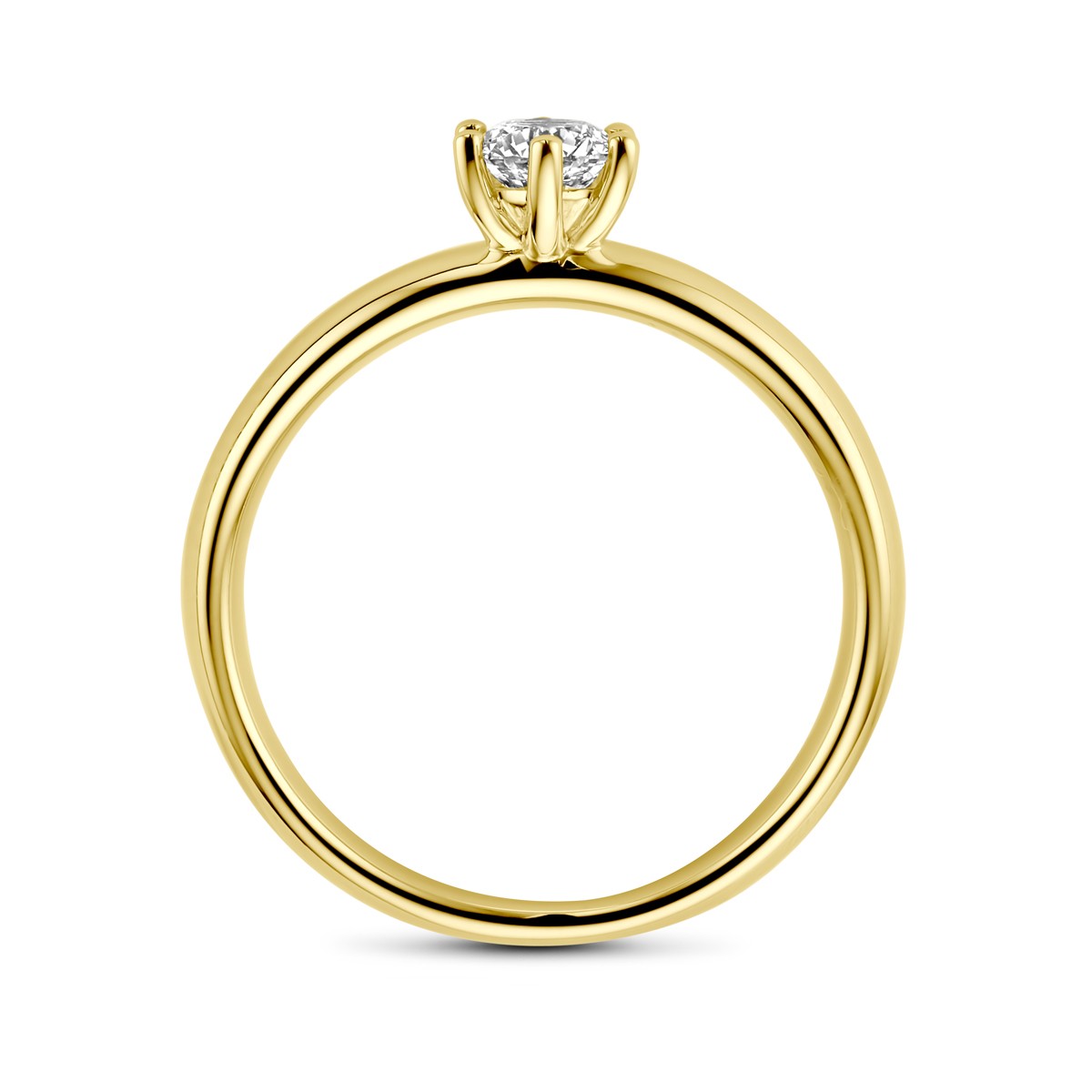 Aanzoeksring diamant 0.33ct h si 14K geelgoud