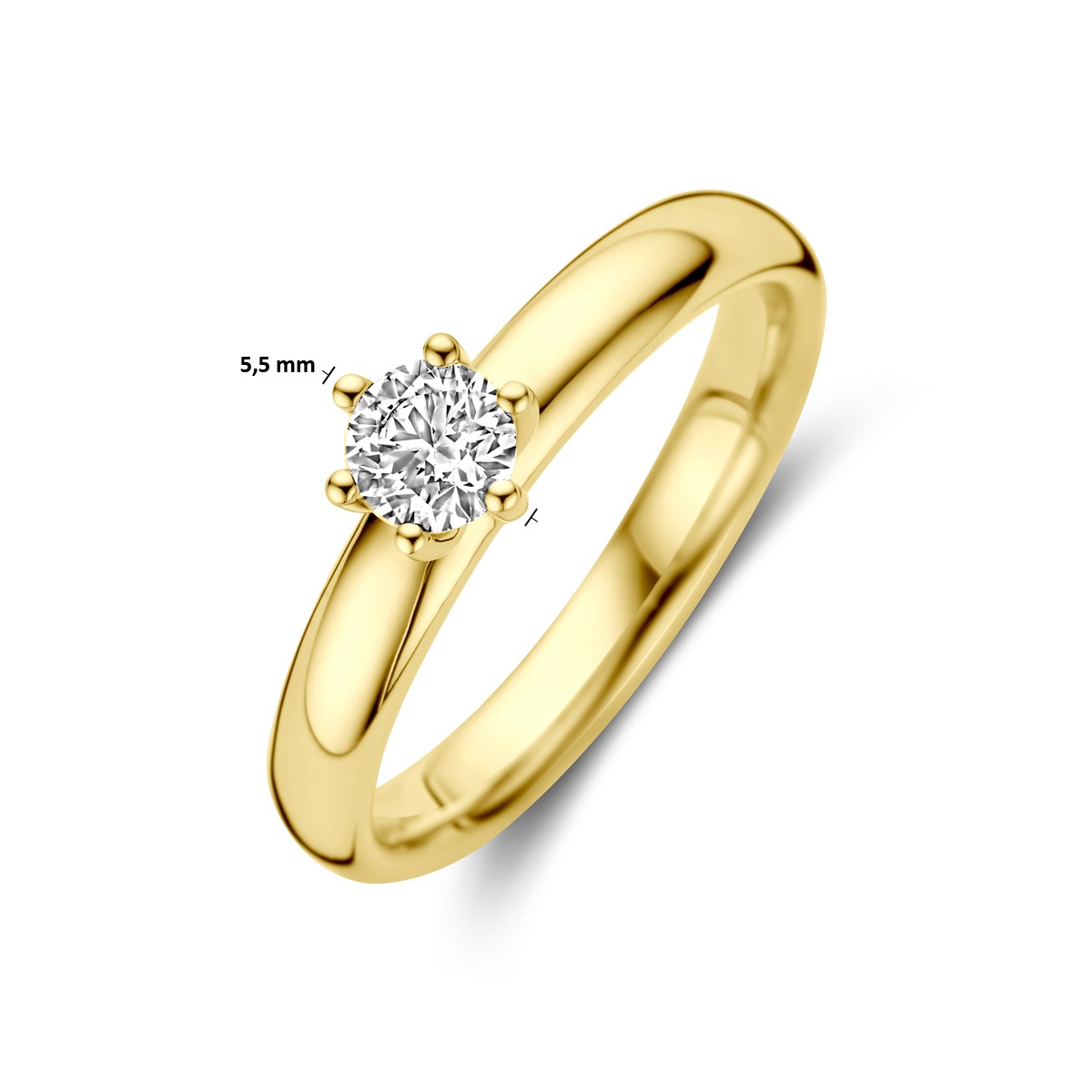 Aanzoeksring diamant 0.33ct h si 14K geelgoud