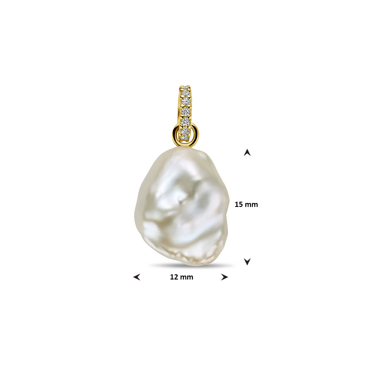 Fantasy Collection Hanger parel en diamant 0.04ct h si 14K geelgoud