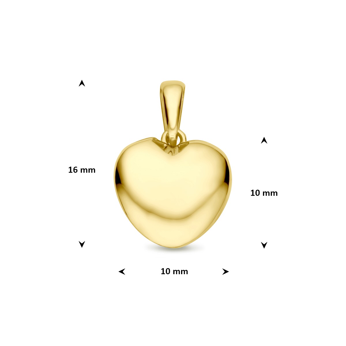 Hanger hartje 16 mm 14K geelgoud