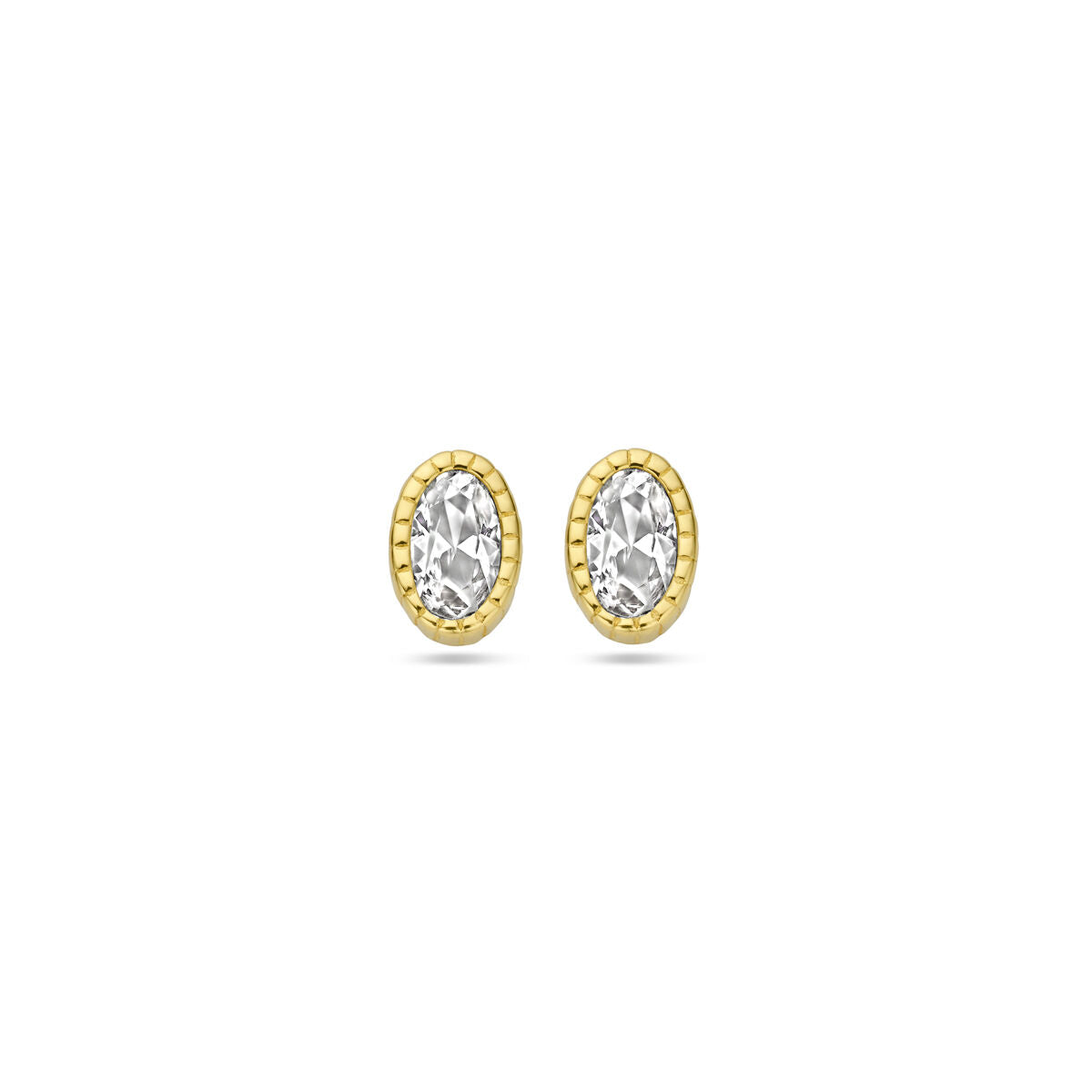 Fantasy Collection Oorbellen zirkonia 6 mm 14K geelgoud