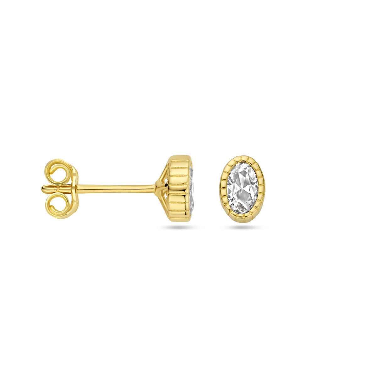 Fantasy Collection Oorbellen zirkonia 6 mm 14K geelgoud
