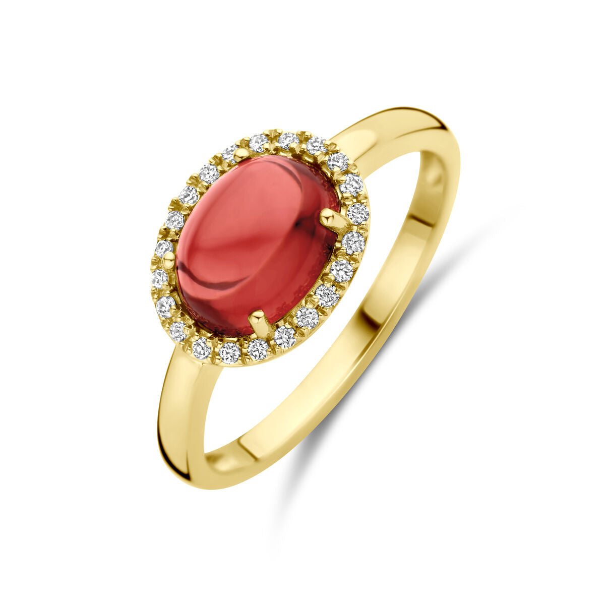 Fantasy Collection Ring diamant, granaat 14K geelgoud