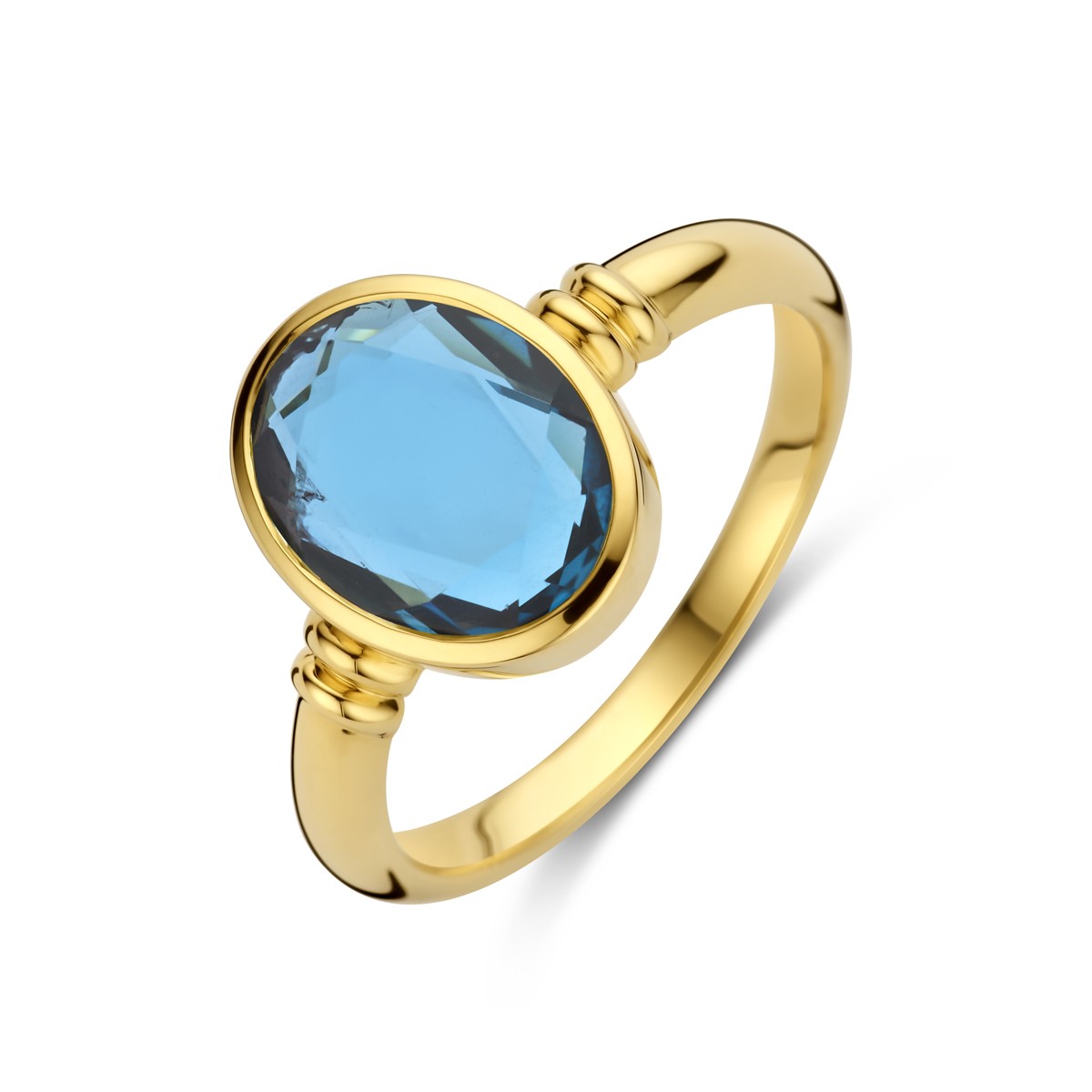 Ring london blue blauwe topaas 14K geelgoud 9,5 x 12 mm – 4031765