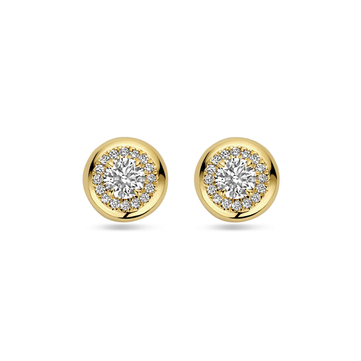 Fantasy Collection Oorbellen lab grown diamant 0.75ct (2x 0.375ct) h si 14K geelgoud