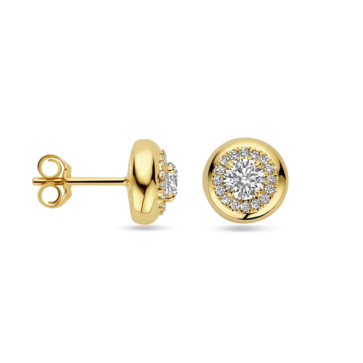 Fantasy Collection Oorbellen lab grown diamant 0.75ct (2x 0.375ct) h si 14K geelgoud