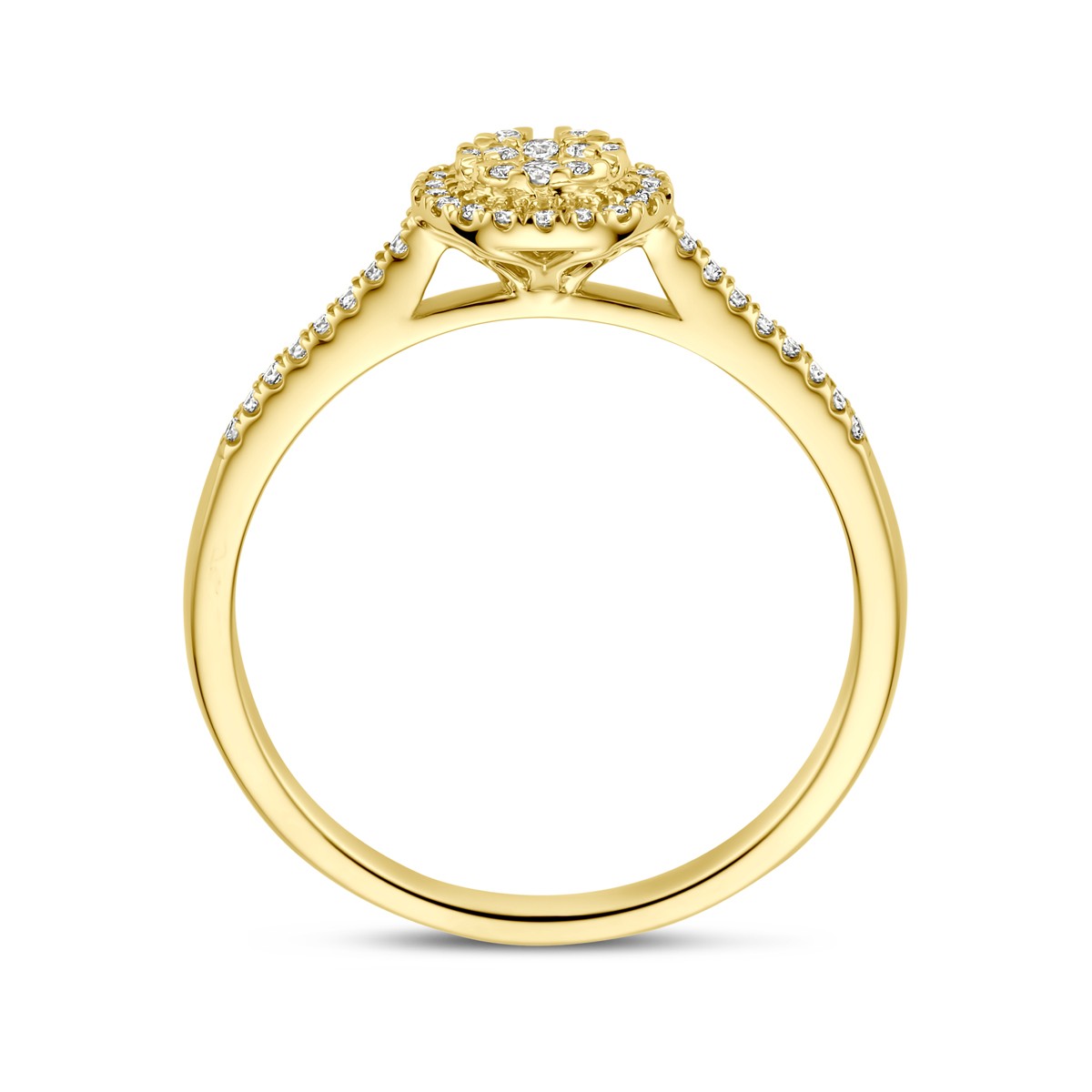 Ring diamant 0.19ct h si 14K geelgoud