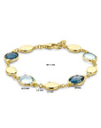14K Geelgoud Armband Sky Blue En London Blue Topaas 18 + 1 Cm 4032089 - PansiteNederland.nl