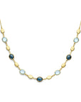 14K geelgoud collier sky blue en london blue topaas 43 cm 4032090 - PansiteNederland.nl