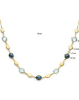 14K geelgoud collier sky blue en london blue topaas 43 cm 4032090 - PansiteNederland.nl