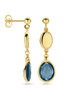 14K Geelgoud Oorhangers London Blue Topaas 36 Mm 4032091 - PansiteNederland.nl