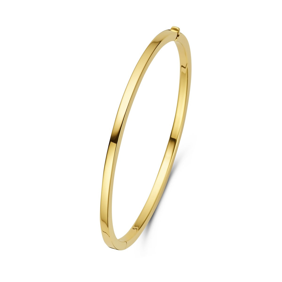 Fantasy Collection Bangle scharnier vlakke buis 3 x 60 mm 14K geelgoud
