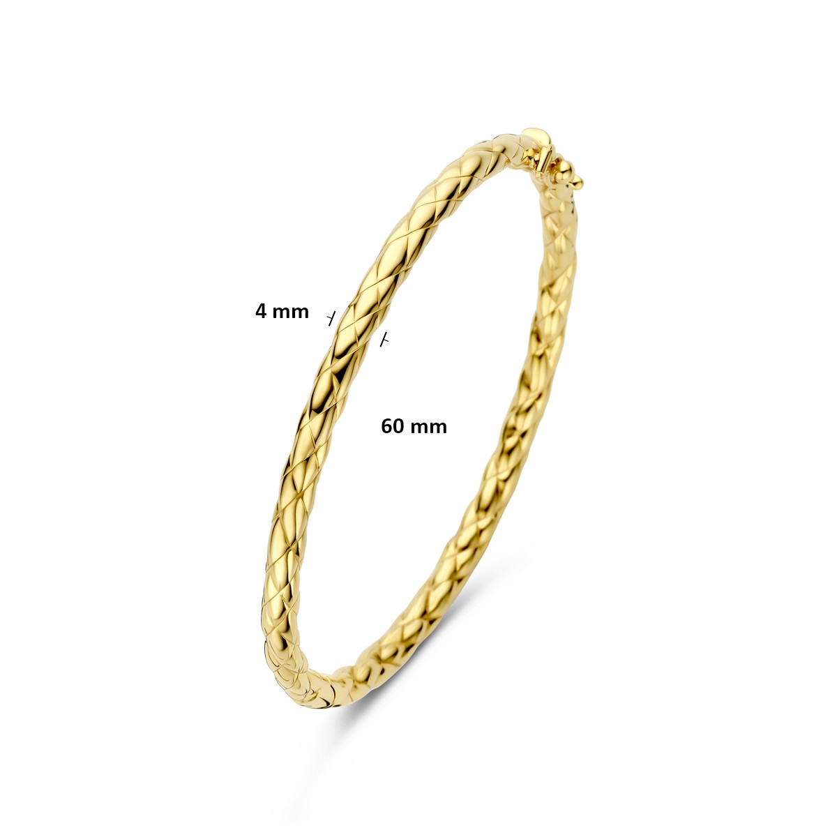 Bangle scharnier 4,0 mm 60 mm 14K geelgoud