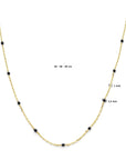 14K Geelgoud Collier Zwart Emaille 1 mm 4032163 - PansiteNederland.nl