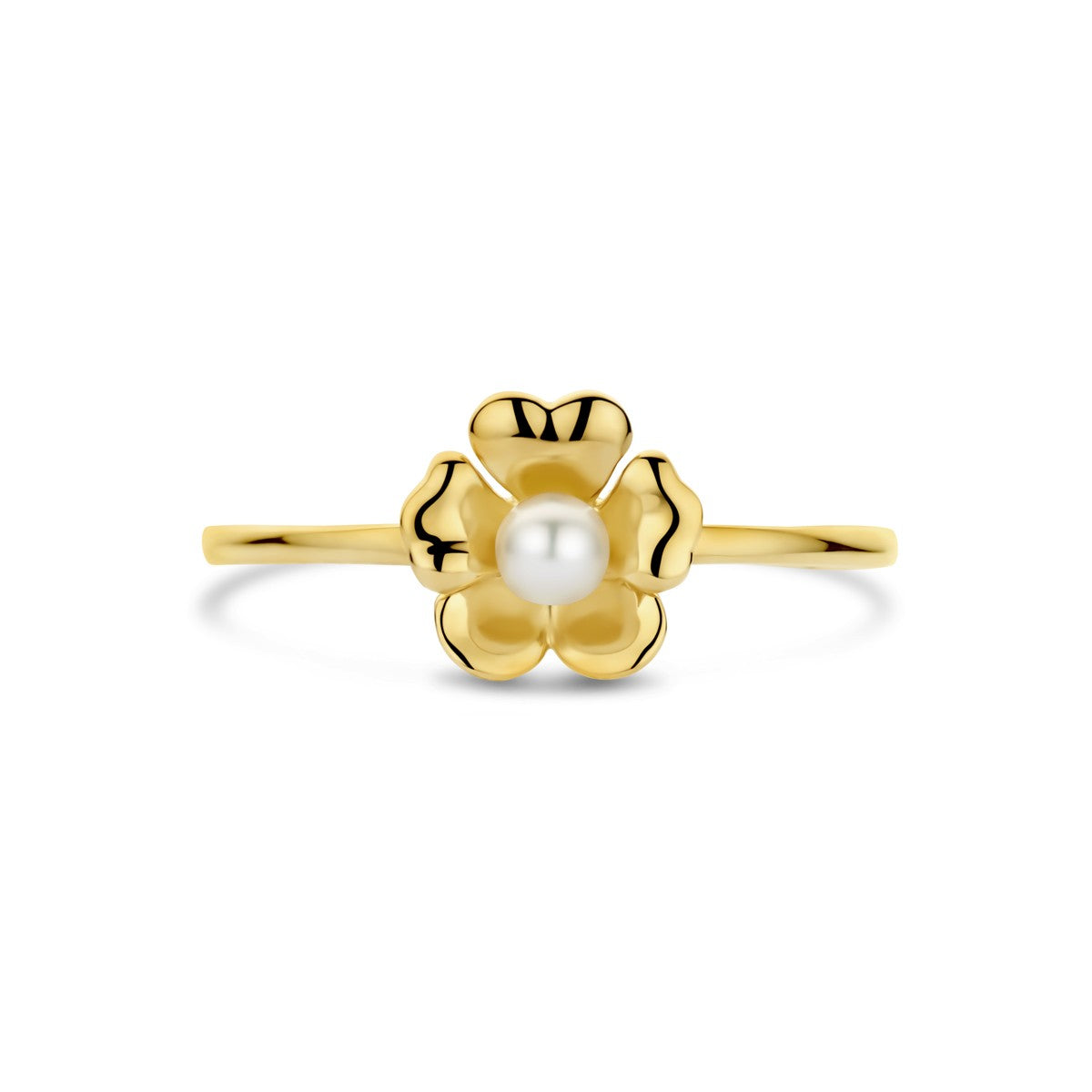 Fantasy Collection Ring bloem parel 14K geelgoud